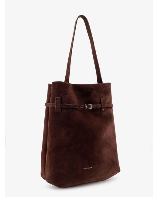 MANU Atelier Brown Suede Tote Du Jour Shoulder Bag