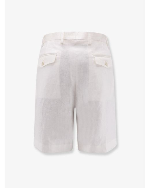 Lardini White Linen Shorts for men