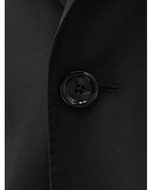 Lardini Black Iconic Single-Breasted Pure Virgin Wool Suit for men