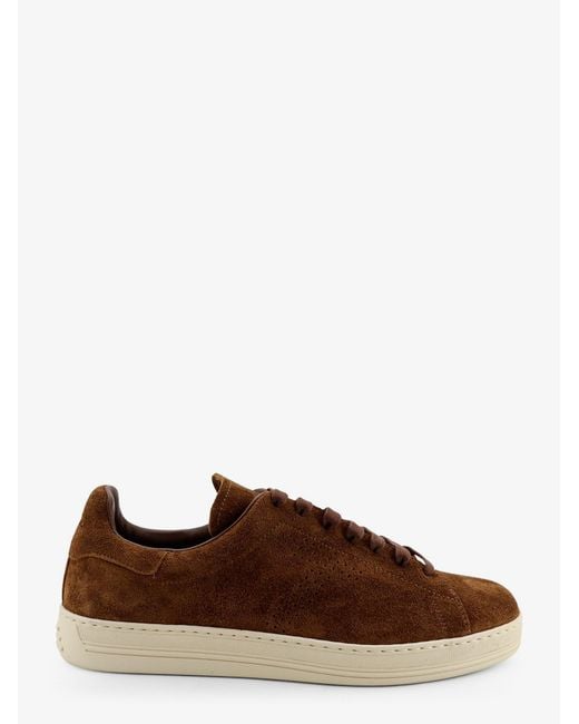 Tom Ford Brown Warwick Suede Sneakers for men