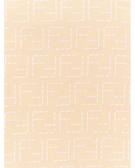 Fendi Natural Jacquard Linen And Cotton Shirt With All-Over Ff Embroidery for men