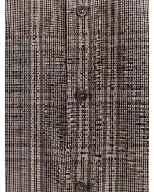 Amaranto Gray Madras Cotton Blend Shirt for men
