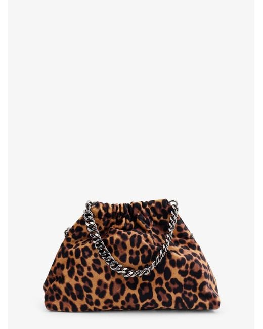 Stella McCartney Brown Falabella Mini Leopard Print Velvet Crossbody Bag