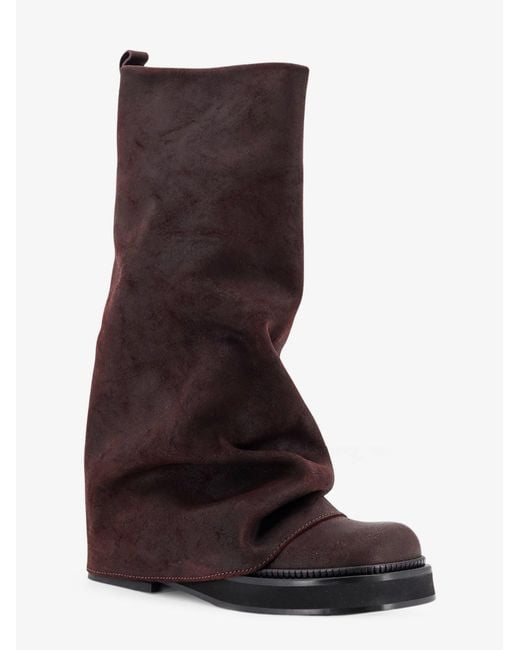 The Attico Brown Robin Suede Boots