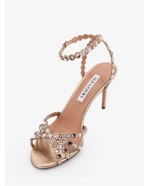 Aquazzura White Tequila Sandals With Crystal Detail