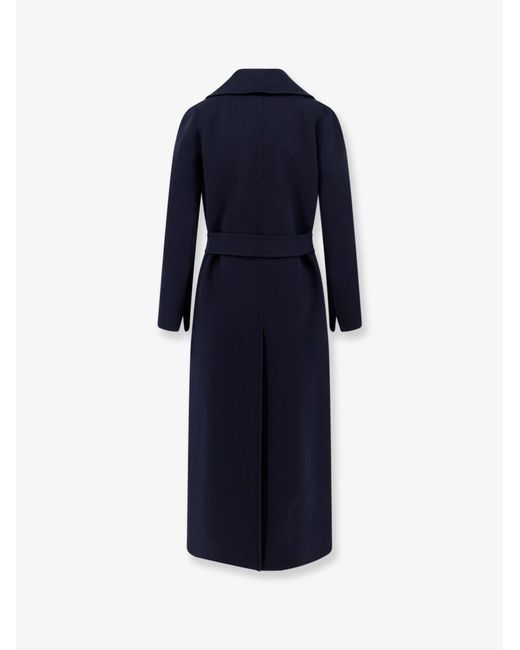 Max Mara Blue Virgin Wool Poldo Coat