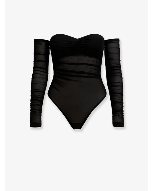 Amazuìn Black Oriane Tulle Body Top
