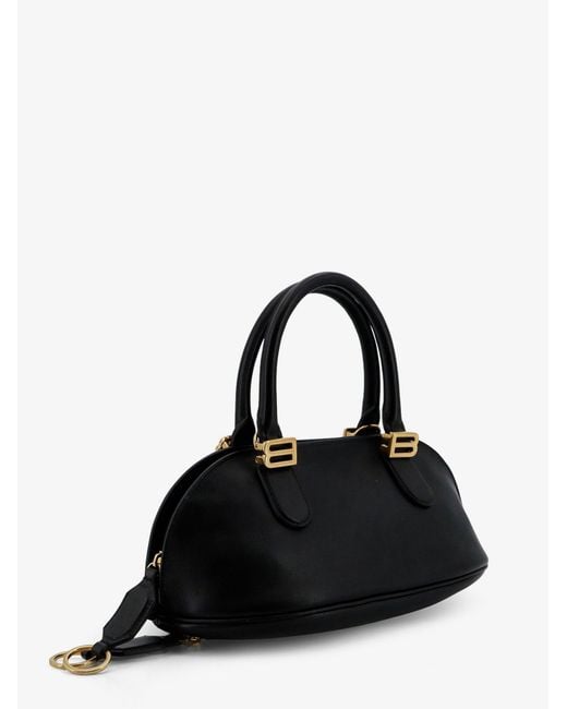 Balenciaga Black Bowling Bolero Leather Handbag