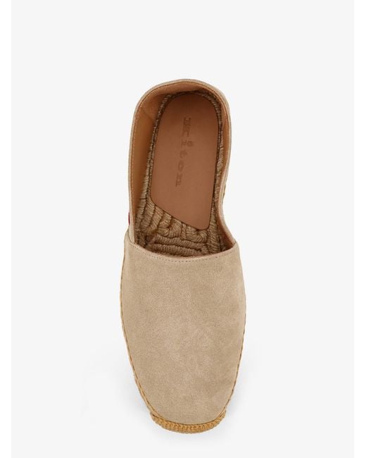Kiton Natural Suede Espadrilles With Iconic Stitching for men