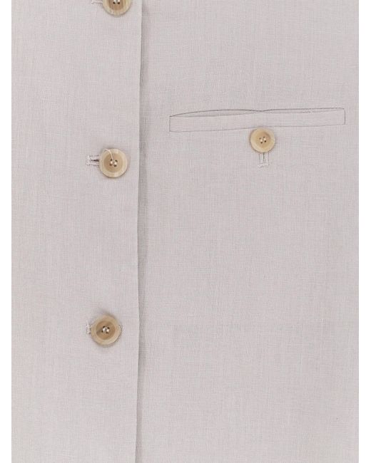 Semicouture Gray Linen Vest