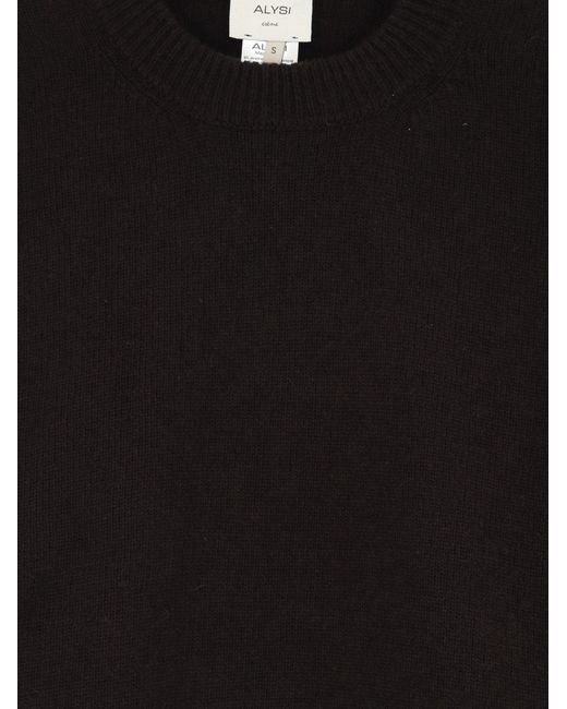 Alysi Black Merino Wool And Cashmere Blend Sweater