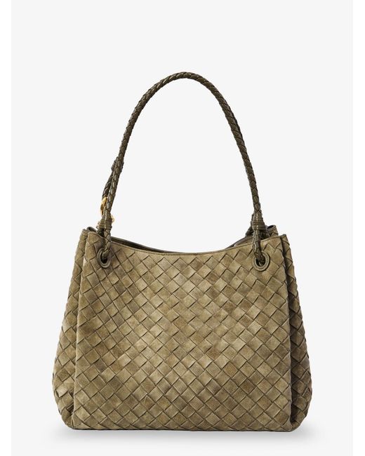 Bottega Veneta Green Parachute Large Suede Shoulder Bag