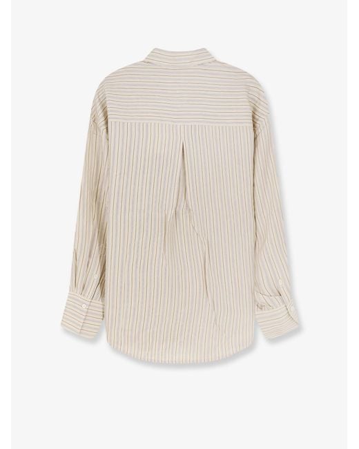 Totême  White Oversized Striped Silk Shirt