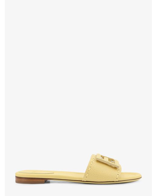 Fendi Natural Leather Tube Sandals