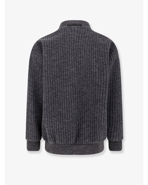 Hevò Gray Cimino Virgin Wool Cardigan for men