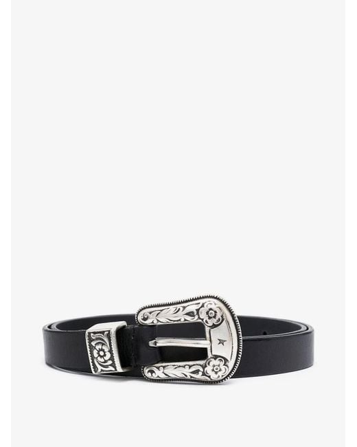 Golden Goose Deluxe Brand White Belts External: Cow Leather