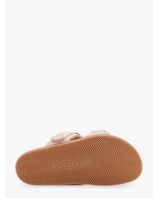 Moncler Pink Mon Summer Leather Sandals With Nylon Details