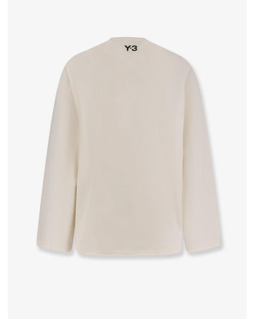 Y-3 White Re 3S Ls Cotton Sweater for men