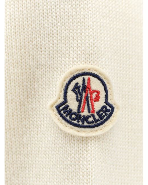Moncler White Nylon Down Jacket With Virgin Wool Inserts