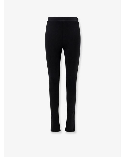 Totême Black Viscose Blend Zip Leggins