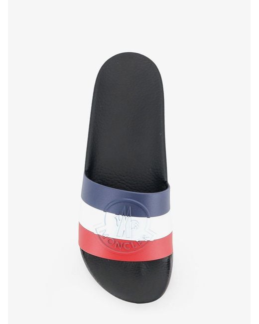 Moncler White Basile Rubber Sandals With Front Logo Patch for men