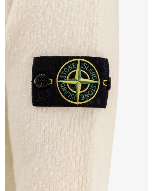 Stone Island White Wool Blend Sweater for men