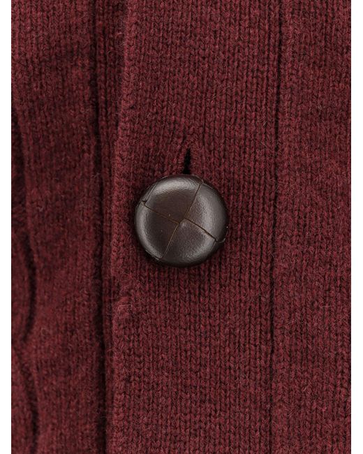 Amaranto Red Wool And Cashmere Cardigan for men