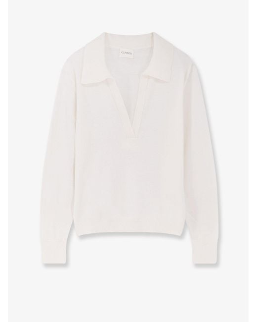 Closed White Cotton And Cashmere Blend Sweater