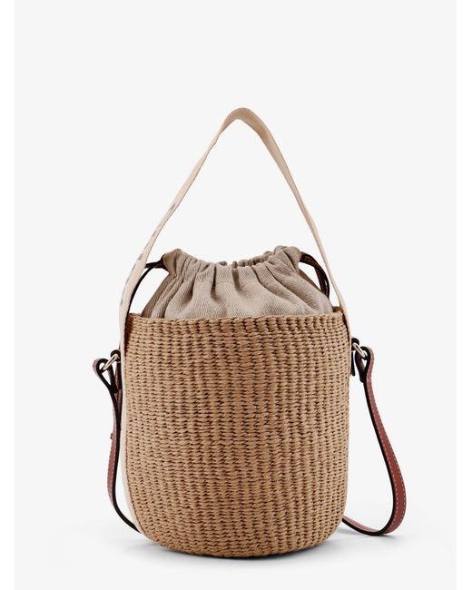 Chloé Natural Woody Raffia Bucket Bag