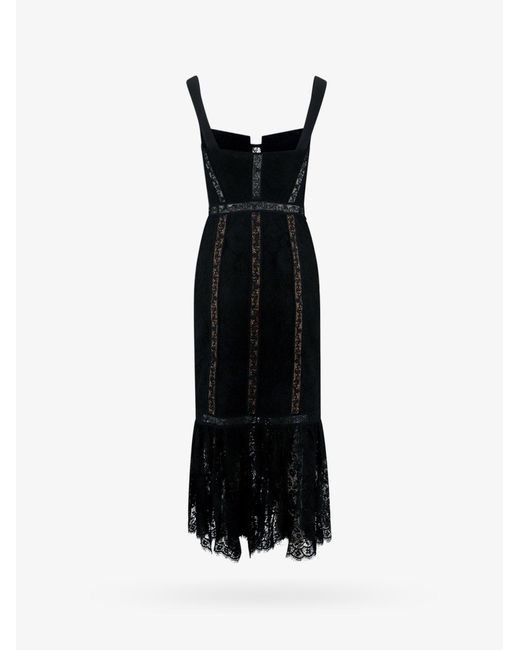 Self-Portrait Black Sleeveless Closure With Zip Lined Long Dresses