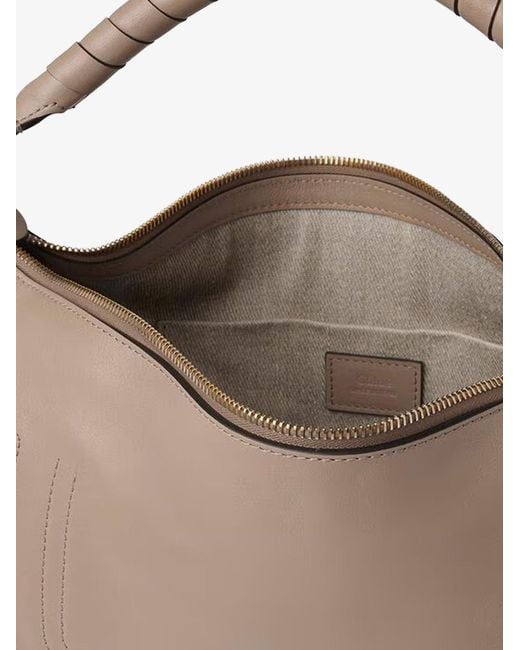 Chloé Natural Marcie Small Leather Shoulder Bag