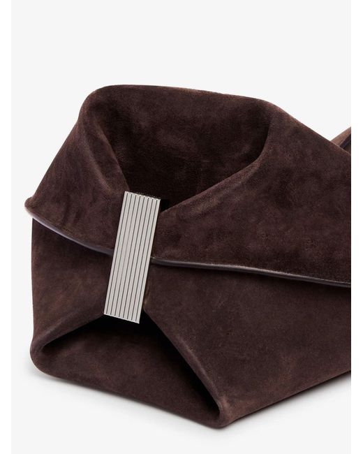 The Attico Brown La Scoop Suede Shoulder Bag