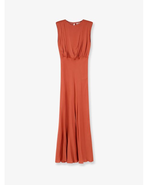 Semicouture Red Satin Long Dress