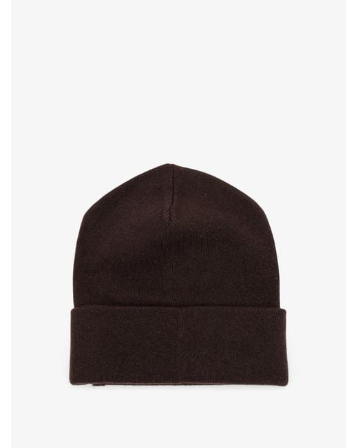Brunello Cucinelli Brown Cashmere Hat With Monili Detail