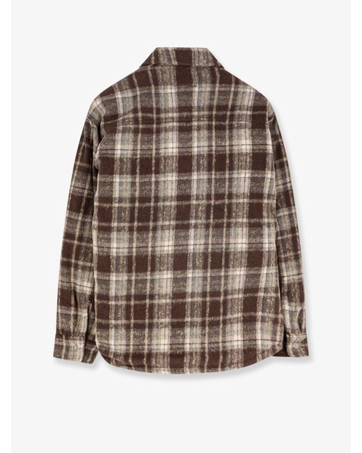 DUNST Brown Madras Pattern Flannel Jacket