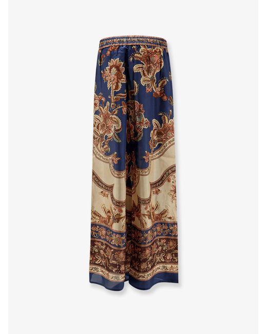 Zimmermann Multicolor Aster Silk Trousers