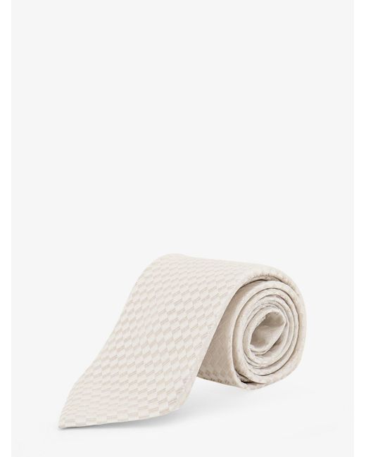 Tom Ford Natural Silk Tie With Geometric Pattern for men