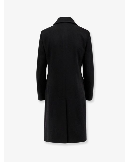 Tagliatore Black Hennie Virgin Wool And Cashmere Coat