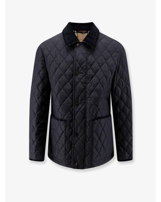 Burberry Blue Haddington Quilted Jacket for men