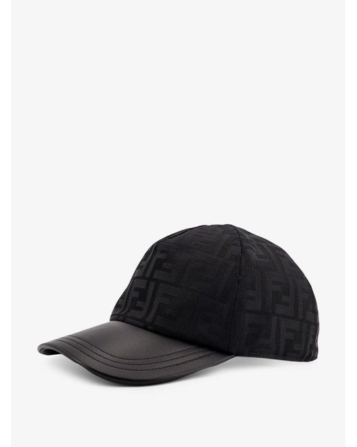Fendi Black Ff Jacquard Nylon Baseball Hat for men