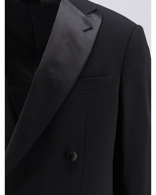 Giorgio Armani Blue Soho Virgin Wool Tuxedo Blazer for men