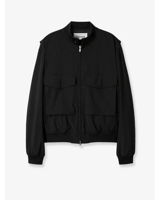 TONYWACK Black Wool Blend Jacket for men