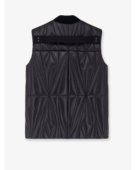 Moncler Black Geocamo Flight Leather Vest for men