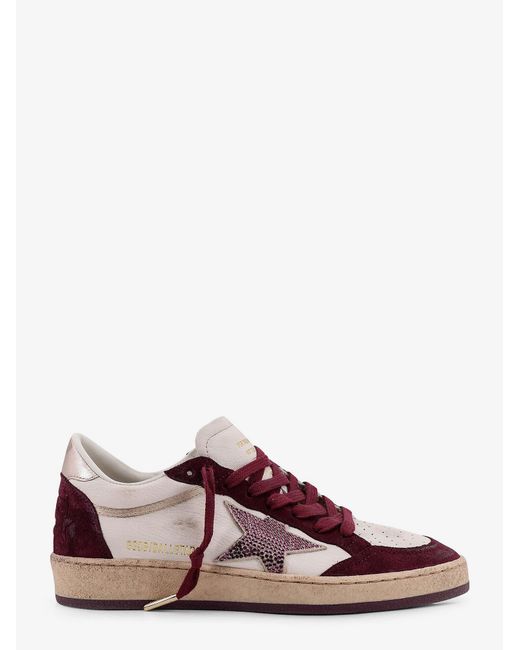 Golden Goose Deluxe Brand Multicolor Deluxe Brand Ballstar Leather Sneakers With Swarovski Logo On The Side