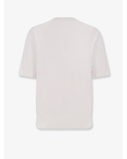 Laneus White Cotton Sweater for men