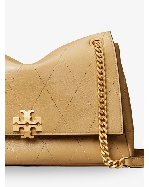 Tory Burch Natural Charlie Leather Shoulder Bag