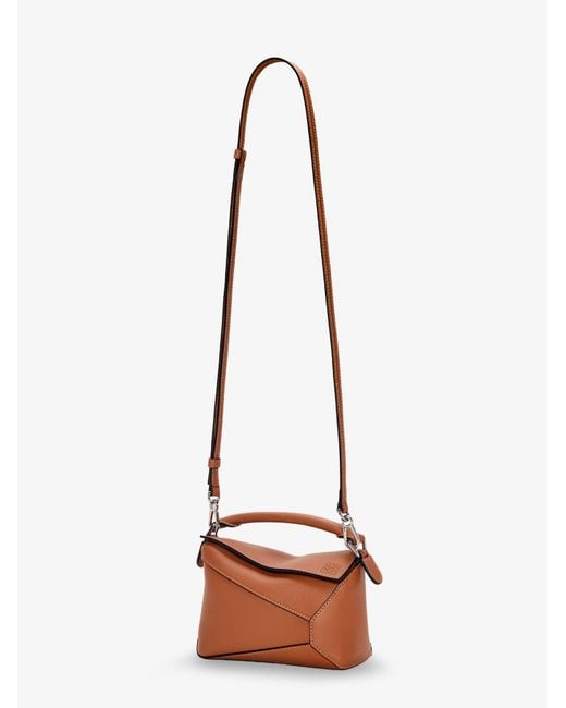 Loewe Brown Puzzle Edge Leather Crossbody Bag
