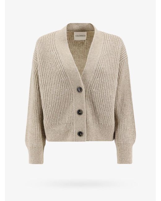 Closed Natural Ribbed Alpaca Cardigan