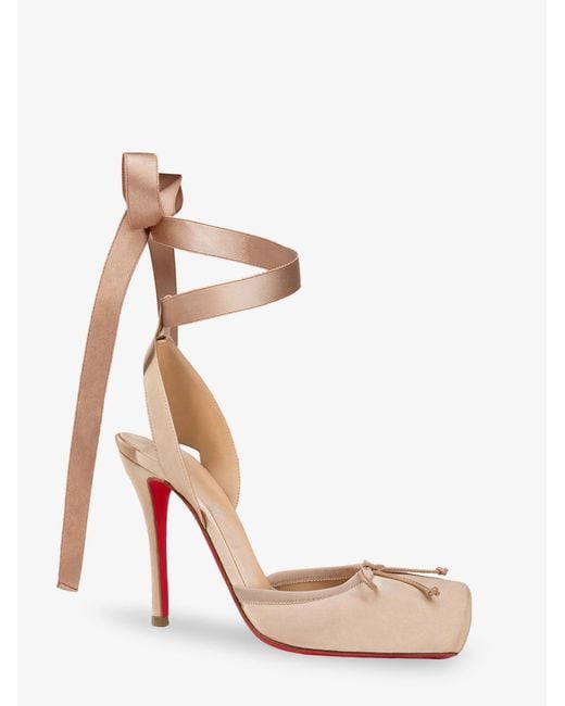 Christian Louboutin Pink Cassia Lace Up 100 Satin Pumps