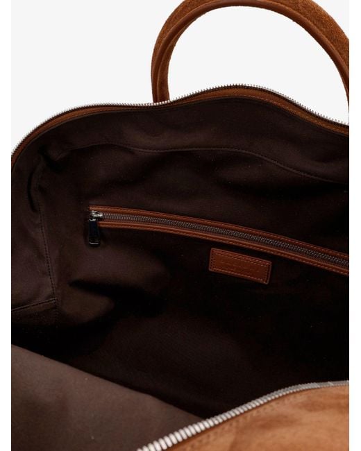 Orciani Brown Jones Suede Travel Bag for men